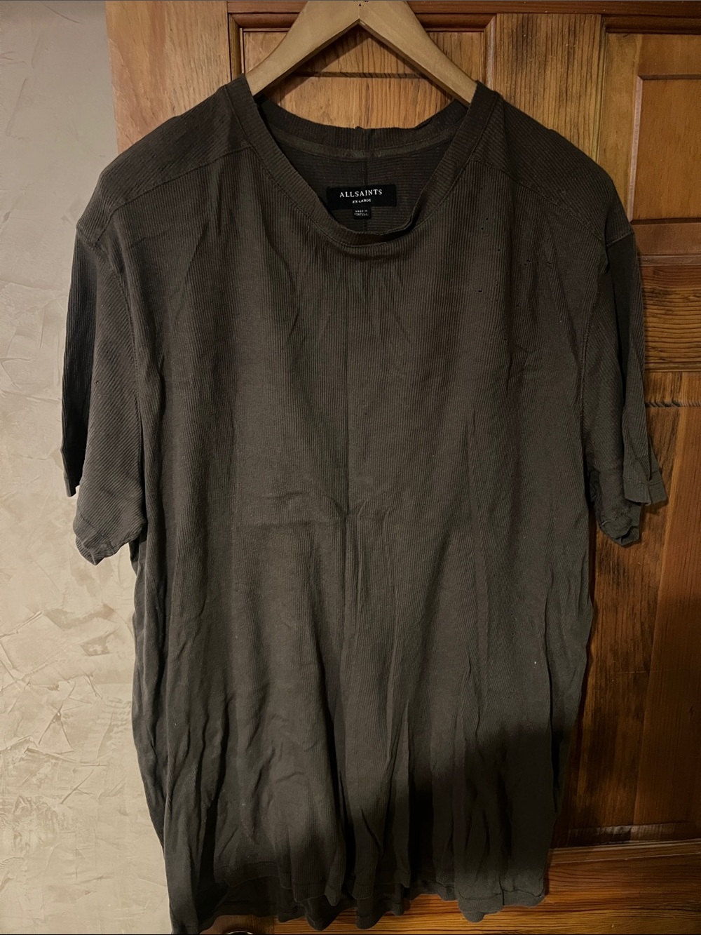 All Saints Men’s Brown Short Sleeve Crew Neck Tee